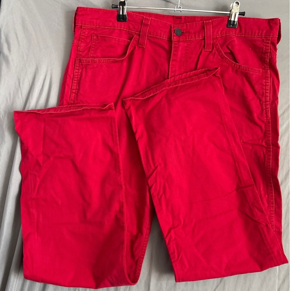 Levis 569 Loose Straight 33x34 Red Skater Baggy Streetwear Denim Pants